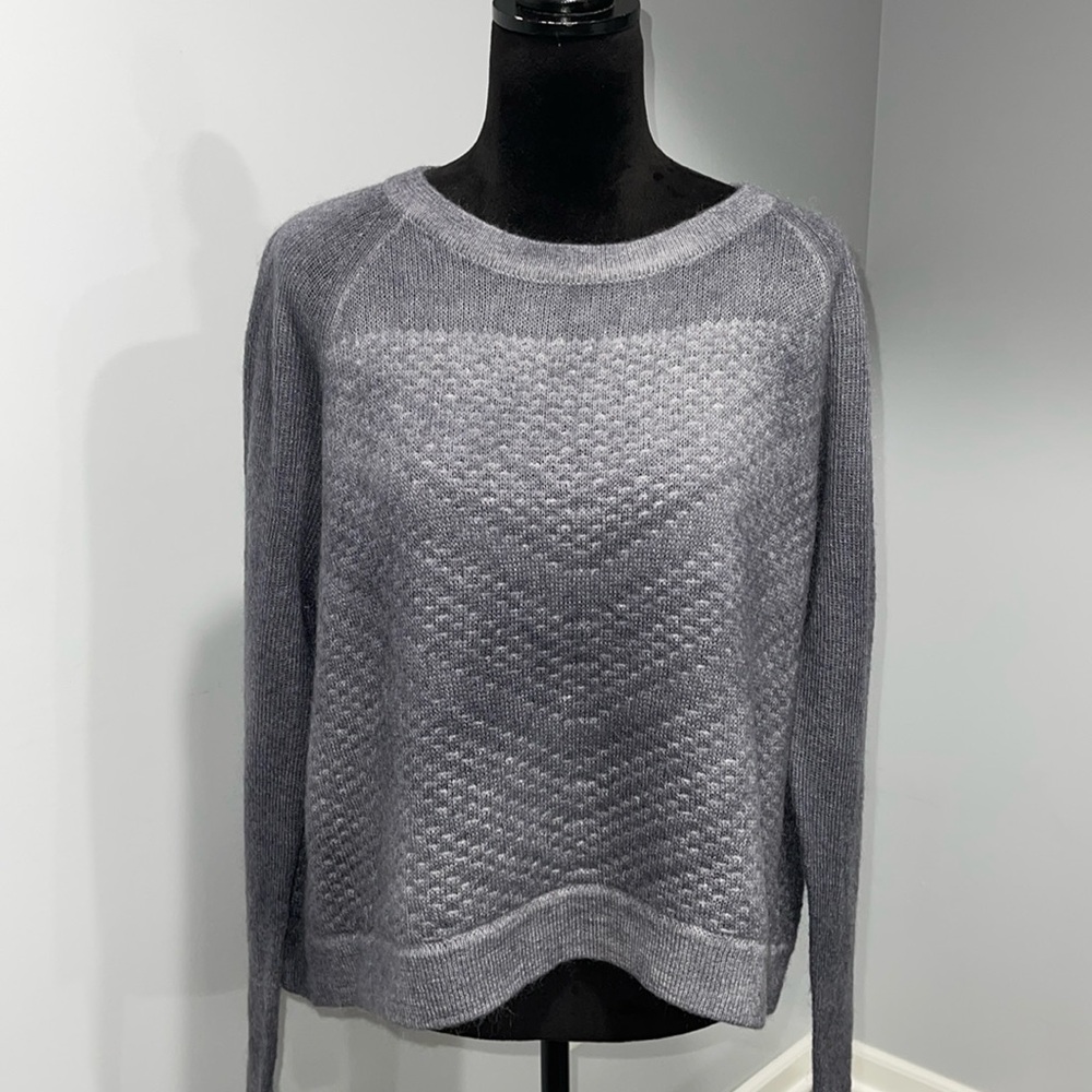 Sundance wool mohair cotton blend  sweater gray size Large crop style length